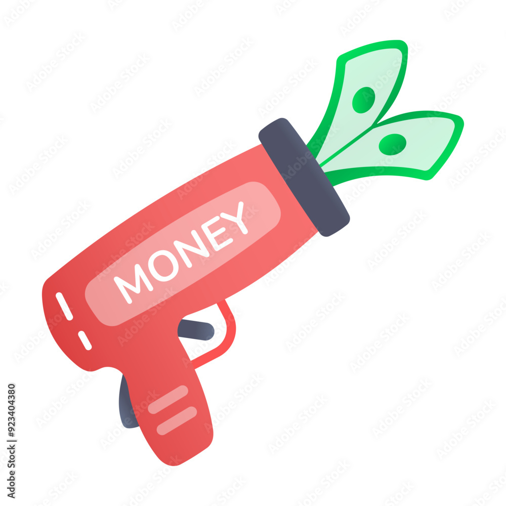 Poster A flat style icon of money gun 