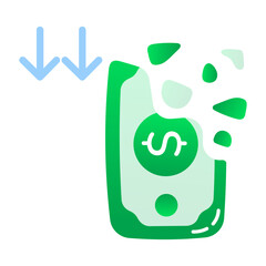 Financial downfall icon designed in flat style 