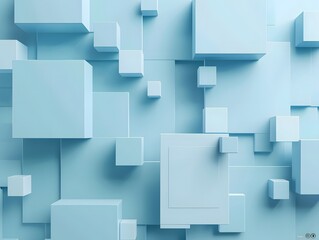 3D cube shapes with light blue background