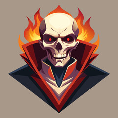 skull with a tattoo on a white background silhouette vector illustration