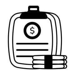 A glyph icon of financial statement 
