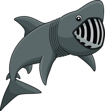 recommend clip art: Basking Shark Cartoon Colored Clipart Illustration