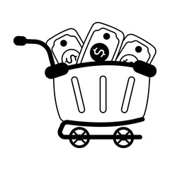 A glyph icon of shopping payment 