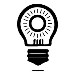Light Bulb Icon Design with Transparent Background – Clean and Modern Vector Art for Creative Projects, Branding, Website Design, and Digital Media – High-Quality Illustration