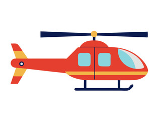 Red Helicopter Vector Illustration for Aviation Websites Children’s Educational Materials Marketing