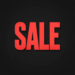  Bold Red "Sale" Text on Black Background with Dramatic Contrast