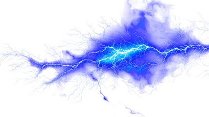 A mesmerizing blue lightning bolt against a black background.