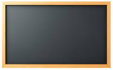 a blackboard with a wooden frame with chalk isolated on transparent background.