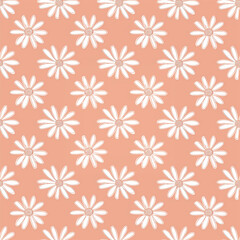 Diseño minimalista que muestra contornos de margaritas blancas, dispersas uniformemente en un patrón, simple contorno, esencia de la flor