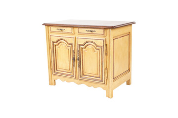 wooden cabinet isolated on white