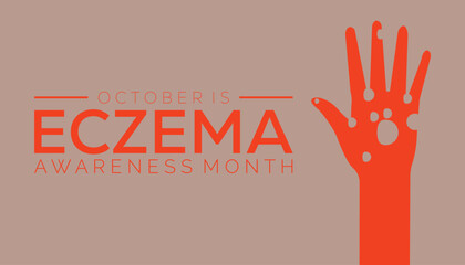 Eczema Awareness Month is observed every year on October. Holiday concept background, placard, banner design template Vector illustration background design.