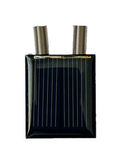 Solar panel on a white background. Ecology. Solar energy. School experiment equipment