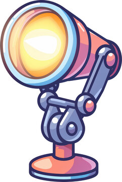 recommend clip art: A cartoon illustration of a bright desk lamp.