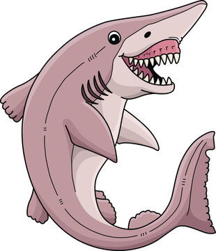 recommend clip art: Goblin Shark Cartoon Colored Clipart Illustration