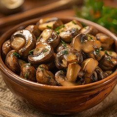 Fototapeta premium Button Mushrooms Ready to Eat