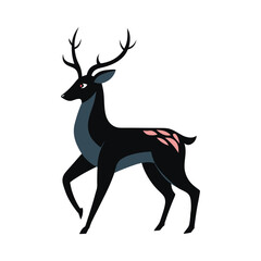 Deer vector art illustration isolated.