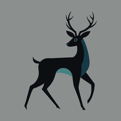 Deer vector art illustration isolated.