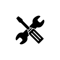 Tools icon logo design. tool sign and symbol. setting icon. Wrench and screwdriver. Service, repair