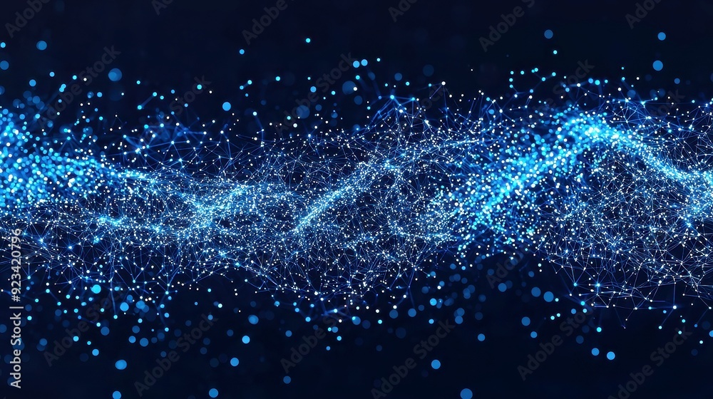 Poster abstract digital connections, a vibrant exploration of data intertwining with blockchain technology,