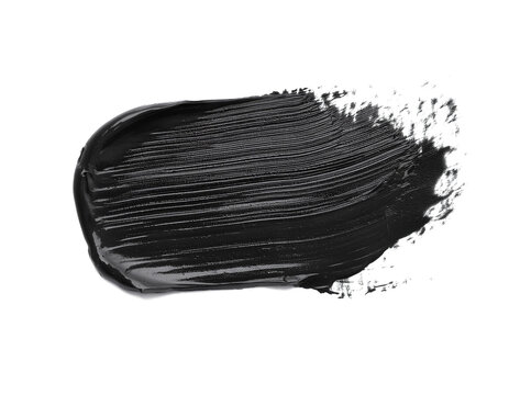 schwarz Farbfleck aus Acrylfarbe, isoliert , Freisteller, Transparent 