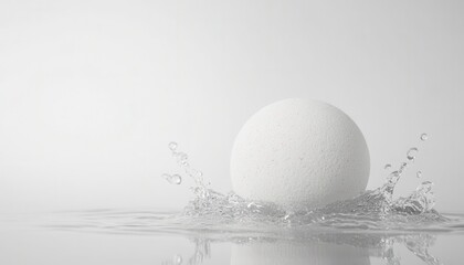 Bath bomb creating splashes in clear water during a serene spa setting