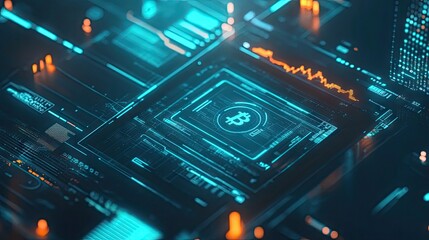 Obraz premium A digital wallet interface in 3D, showing secure transactions with multiple currencies.