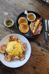 Shrimp Omelet on a Rice a delicious and healthy meal