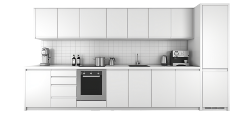 modern minimalistic Kitchen cabinet , isolated on white background 