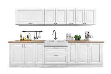 Fototapeta premium white Kitchen cabinet , isolated on white background 