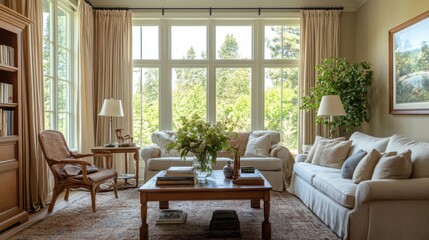Fototapeta premium A cozy living room filled with family memories and shared smiles