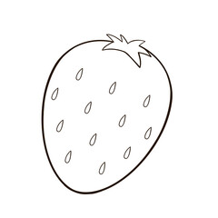 a strawberry is drawn in a line on a transparent background