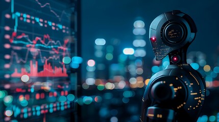 AI Bot Observing Financial Data on a Screen