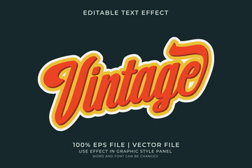 Vintage Retro Text effect editable vector