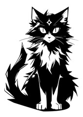 Cat SVG, Kitten SVG, Animal SVG, Cute Cat SVG, Black-white cat SVG, Pet SVG, Cat Silhouette, Cat Vector, Clipart, Cut file for Cricut SVG, JPG, PNG