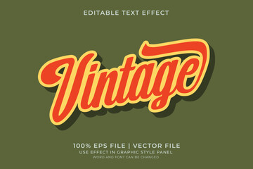 Vintage Retro Text effect editable vector
