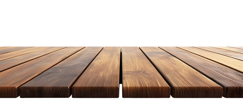 wooden textured tabletop isolated on white or transparent png