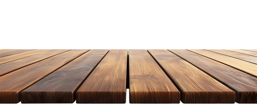 wooden textured tabletop isolated on white or transparent png