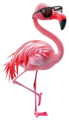 Obraz premium PNG Stylish flamingo wearing cool sunglasses