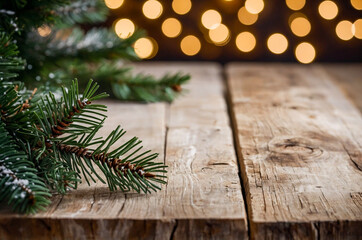 Naklejka premium Holiday Season: Pine Branch and Festive Decor