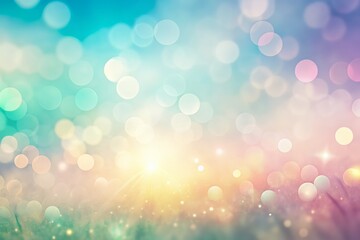 Obraz premium Soft focus grainy summer background in soothing pastel hues, vibrant gradient colors, and subtle noise effect texture, perfect for modern website header backdrops.
