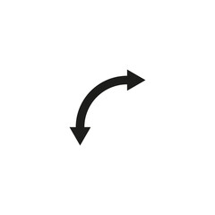 Dual semi circle arrow. Vector illustration. Semicircular curved double ended arrow.