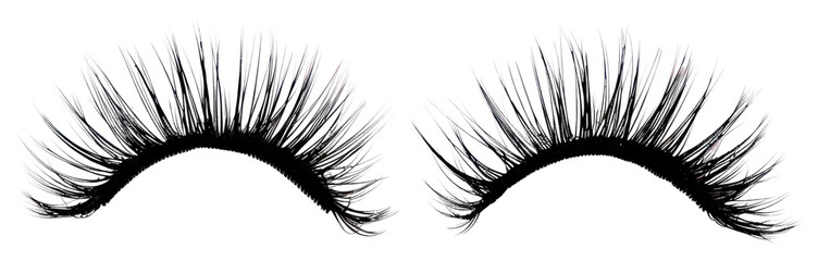 PNG Dramatic black false eyelashes pair
