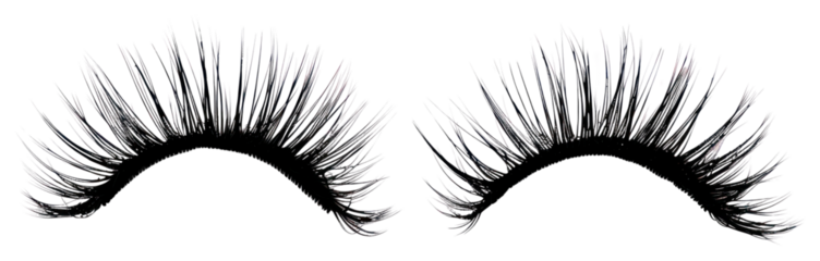 PNG Dramatic black false eyelashes pair