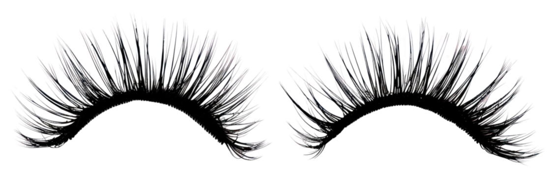 PNG Dramatic black false eyelashes pair