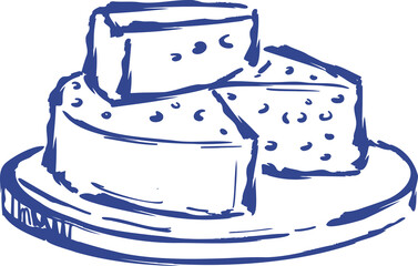 Outline blue Dolce Vita Getaway Illustration