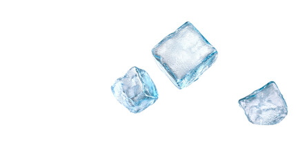 ice cubes flying transparent background