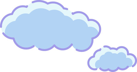 Cartoon Style Cute Clouds Illustration
