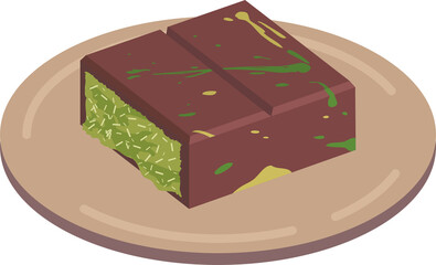 Illustration of Dubai Chocolate, Pistachio Chocolate, and Snacks