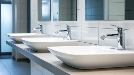 Fototapeta premium Three Modern Bathroom Sinks