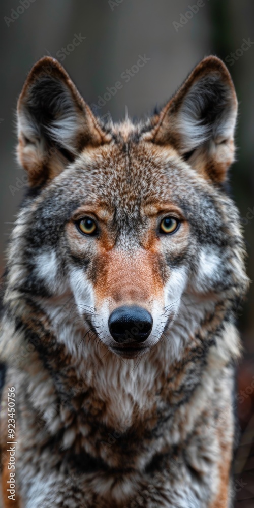 Poster a close-up portrait of an animal with alert ears, showcasing its fur and keen attention to the envir